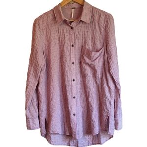 Free People buttoned cotton long sleeve striped shirt, Small